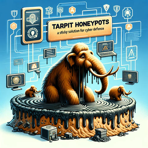 An image of a few woolly mammoths stuck in a digital tarpit